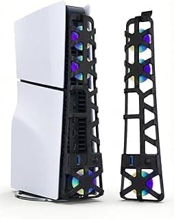 Ventilador de Refrigeração com LED Azul Compatível com PS5 Slim – Cooler Externo USB Silencioso – Acessório para Redução de Temperatura do Console (Preto)