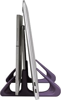 LiteStand Vertical - Suporte de mesa vertical para notebook e tablet - Octoo, Ice Silver/Roxo
