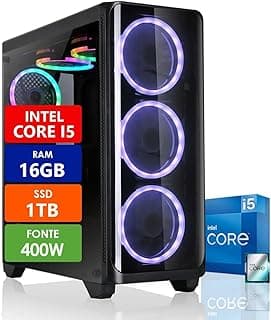 PC Gamer Intel Core i5 16GB SSD 1TB Placa de Vídeo RX 580 8GB 256 Bits Fonte 400W Real Strong Tech