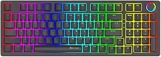 Teclado Mecânico Gamer New Hero Warlock, RGB, Switch Blue, USB, Preto