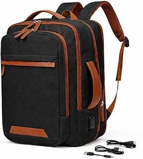 Mochila Grande para Notebook 15,6" Expansível e Impermeável | Mochila Executiva de Viagem Aprovada por Companhias Aéreas com Porta USB, Bolso para Líquidos, Mochila Escolar e de Trabalho