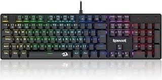 TECLADO MECANICO GAMER REDRAGON SINDRI RAINBOW PRETO