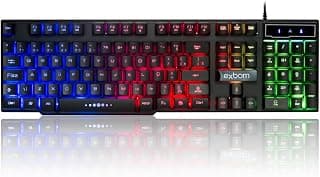 Teclado Gamer Usb Semi Mecânico Iluminado Exbom Bk-152c