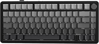 ATTACK SHARK X85 Teclado mecânico para jogos sem fio 75% Gasket com botão,BT5.0/2.4G/USB-C,acolchoamento de cinco camadas,RGB,5000mAh,troca a quente,teclas com impressão lateral (Moonlight)