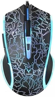 Mouse Gamer Rapoo V20s Optico7.000 DPI com Fio 6 Botões Preto.