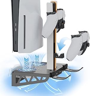 Suporte De Parede Para Ps5/Ps5 Slim/Ps5 Pro, Kit Acessórios Com Ventoinha E Estação Carregamento, Flutuante Prateleira Console Digital Disco, Atrás Da Tv