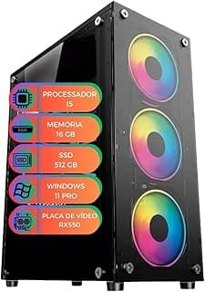 Computador Gamer MultiPC I5 Memória 16GB SSD 512GB Nvme Placa de Vídeo RX550 Win 11 Ideal para Jogos Home Office