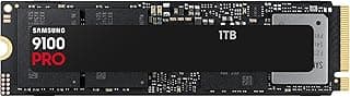Samsung SSD NVMe M.2 9100 Pro, 1TB, PCIe 5.0, leitura de 14.700 MB/s, gravação de 13.300 MB/s, SSD interno para jogos, edição de vídeo e IA, preto, MZ-VAP1T0BW