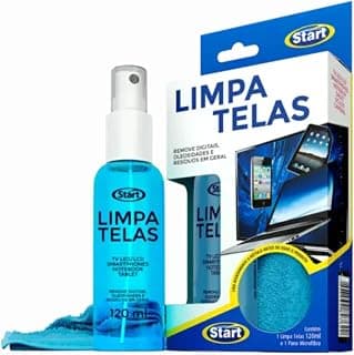 Limpa Telas em Gel Spray 120ml Start para Notebook, Tablet, Celular e TV LED/LCD, com Pano de Microfibra