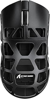 ATTACK SHARK R3 Mouse para jogos sem fio de liga de magnésio superleve de 46 g, mouse para computador BT/2,4 Ghz/com fio, taxa de sondagem sem fio de 8000Hz, PAW3395 26K DPI mouse programável com