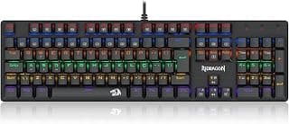 TECLADO MECÂNICO GAMER REDRAGON VALHEIM ILUMINAÇÃO RAINBOW SWITCH AZUL K608-R (PT-BLUE)
