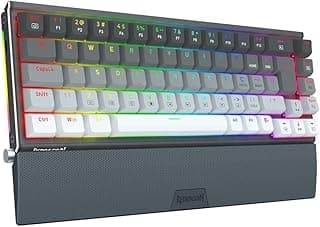 TECLADO MECANICO GAMER SHACO PRETO E CINZA RGB COM SWITCH MARROM MODELO K641G-GW-RGB (PT-BROWN)