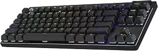 Teclado Gamer Sem Fio Logitech G PRO X com design TKL, Layout US, RGB LIGHTSYNC, Tecnologia LIGHTSPEED e Switch Exclusivo GX Brown Tactile - Preto