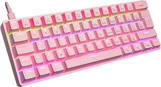 Mini Teclado Mecânico Gamer Ziggy TC607 - LED Rainbow - Switch Outemu Red - ABNT - OEXGAME - Rosa