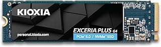 KIOXIA EXCERIA PLUS G4 1TB M.2 NVMe SSD Gen5 – PCIe 5.0 x4, leitura de até 10.000 MB/s, gravação de 7.900 MB/s, BiCS FLASH 3D TLC, sem DRAM, compatível com PS5 e PC, SSD para jogos 2280, unidade de