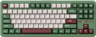 Teclado Mecânico Akko TAC87 RGB Matcha Red Bean Verde, Branco e Vermelho TKL Switch Akko Cilantro Tátil Gasket Mount Hotswap 5 Pinos