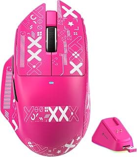 ATTACK SHARK Mouse Gamer V6 65g sem fio com base de carregamento magnético RGB, mouse BT/2.4G sem fio/com fio Polling 1K, sensor PixArt PAW3311, 25K DPI, fita, mouse gamer programável para PC/Win/Mac