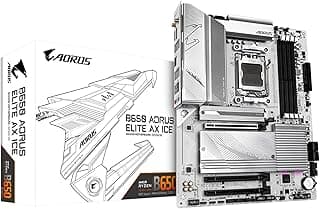 GIGABYTE B650 AORUS Elite AX ICE (AM5/ LGA 1718/ AMD/B650/ ATX/Garantia de 5 anos/DDR5/Triple M.2/ PCIe 5.0/ USB 3.2 Gen2X2 Type-C/WiFi 6E/2.5GbE LAN/Branca Neve/EZ-Latch/Placa-mãe)