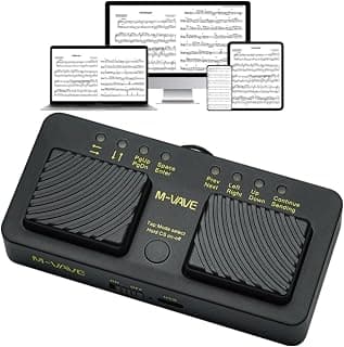 VEDO M-VAVE Pedal Sem fio Bluetooth Para Virar Páginas, Pedal Portátil Recarregável, Compatível iPad, iPhone, Tablet e Smartphone, Permitindo O Uso com As Mãos Livres, Indicado Para Músicos