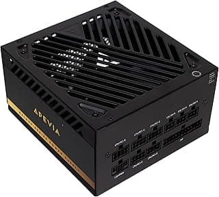 Apevia Fonte de Alimentação Galaxy 650W 80+ Gold Atx 3.1 Totalmente Modular para Jogos, Compatível com Pcie 5.1, Cabo 12Vhpwr, Ventoinha Silenciosa Fdb de 135 Mm, Capacitores Japoneses, Fonte
