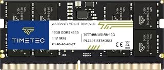Timetec 16GB DDR5 4800MHz PC5-38400 Unbuffered Non-ECC 1.1V CL40 1Rx8 Single Rank 262Pin SODIMM Laptop Memory RAM Upgrade (16GB)