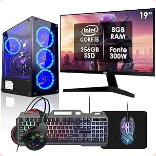 PC Gamer Completo Intel Core i5 8GB SSD 256GB Monitor 19" Fonte 300W Kit Gamer Strong Tech