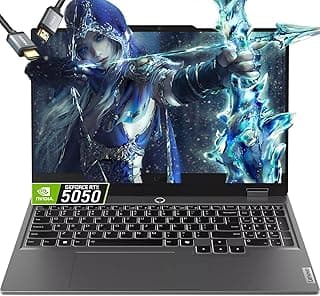 Lenovo Laptop para jogos LOQ 15 RTX 5050 -Intel Core i5-13450HX Beat Ryzen 7 7435HS -15.6 FHD Display G-SYNC- 64GB RAM -2TB SSD -Teclado retroiluminado -PC Gamer Portatil 2025 -Windows 11 -Webcam