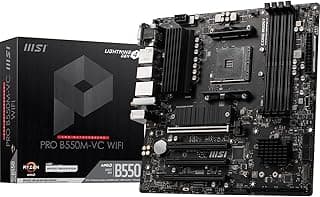 MSI Placa-mãe PRO B550M-VC WiFi ProSeries (AMD Ryzen 5000 Series, AM4, DDR4, PCIe 4.0, SATA 6Gb/s, M.2, USB 3.2 Gen 2, HDMI/DP, Wi-Fi 6E, Bluetooth 5.2, mATX)
