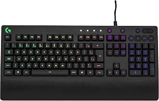 Teclado Gamer Logitech G213 com Layout ABNT2, RGB LIGHTSYNC, Controles de Mídia Dedicados, Design Durável e Resistente à Respingos