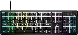 Corsair Teclado para jogos com membrana RGB K55 Core – Interruptores silenciosos e responsivos – Resistência a derramamentos – RGB de dez zonas – teclas de mídia – compatível com iCUE – QWERTY NA –