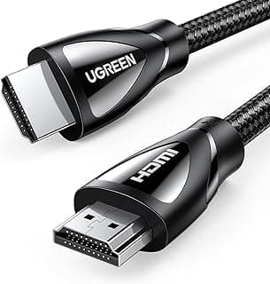 UGREEN Cabo HDMI 2.1 8K 4K 1440P @120/144/165/240Hz 48Gbps eARC Dolby Atmos Vision HDR HDCP 2.3 compatível com PS5/4 Xbox Series X/S TV Soundbar Laptop Game Monitor PC DVD Player (3M)