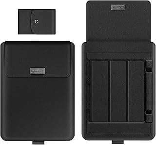 BEMMY Capa Case Para Notebook Macbook Air Pro 15/15.6'', Capa de Couro PU com Suporte Para Portátil e Notebook (15/15.6'') (Preto)