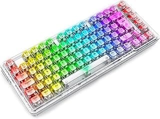 TECLADO MECANICO GAMER ELF PRO RGB CRYSTAL CLEAR TRANSPARENTE