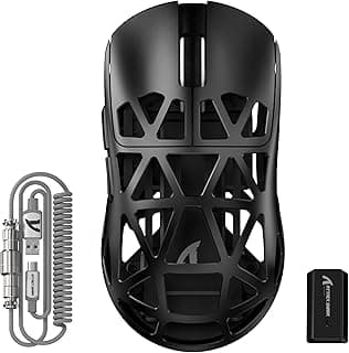 ATTACK SHARK R2PRO Mouse de liga de magnésio superleve de 45 g, sensor PixArt PAW3950, 42000DPI, taxa de sondagem sem fio de 8000Hz, mouse para jogos 2,4G/BT/com fio, mouse programável com cabo