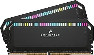 CORSAIR Dominator Platinum RGB DDR5 RAM 32GB (2x16GB) 6000MHz CL36 Intel XMP iCUE Memória de computador compatível - Preto (CMT32GX5M2E6000C36)