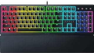 Teclado Gamer Razer Ornata V3 com Teclas de Perfil Baixo, Interruptores de Membrana Mecânica, RGB 10 Zonas, Compatível com PC