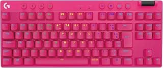 Teclado Gamer Sem Fio Logitech G PRO X com design TKL, Layout US, RGB LIGHTSYNC, Tecnologia LIGHTSPEED e Switch Exclusivo GX Brown Tactile - Rosa Magenta
