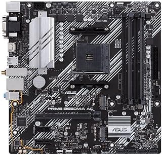 Placa-mãe Asus PRIME B550M-A AC Pcie 4.0 Dual M.2 4x4 cor preta