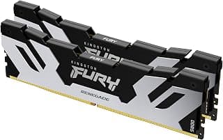 Kingston FURY Renegade Silver 32GB (2x16GB) 6400MT/s DDR5 CL32 DIMM Memória Desktop (Kit de 2) | Intel XMP 3.0 | Estabilidade de overclocking | KF564C32RSK2-32