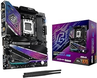 ASRock Placa mãe X870 Nova WiFi AM5 | AMD Ryzen 9000/8000/7000 | DDR5 8400+ (OC) | Dual USB4 | PCIe 5.0 | WiFi 7 | 18+2+1 Power Phase | LAN 5GbE