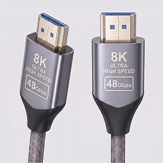 Cabo HDMI 8K 2.1 5m Ultra Rápido 48Gbps, Suporte 8K 60Hz e 4K 120Hz com HDR e eARC, Compatível com PS5, Xbox Series X, TV, Monitor e Notebook, Cabo Reforçado para Vídeo e Áudio de Alta Definição