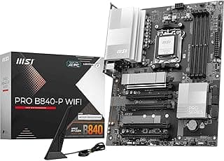 MSI Placa-mãe WiFi PRO B840-P, ATX - Suporta processadores AMD Ryzen 9000/8000/7000, AM5 - DDR5 Memory Boost (8000+ MT/s OC), PCIe 4.0 x16, M.2 Gen4, Wi-Fi 7, LAN 2.5G