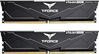 TEAMGROUP Módulo de memória RAM T-Force Vulcan DDR5 32GB (2x16GB) 6400MHz (PC5-51200) CL32 (Preto) para chipset 600 série 700 XMP 3.0 Pronto - FLBD532G6400HC32ADC01