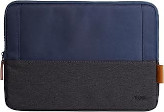 Trust Lisboa Capa para Notebook 13.3” – Plástico Reciclado, Acolchoada e Resistente a Impactos, Ideal para Trabalho, Escola e Viagens, Azul