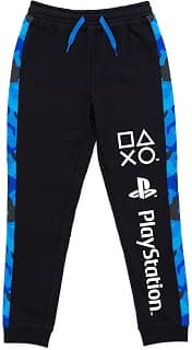 PlayStation Calça lounge para meninos, preta, console de jogos, calça jogger