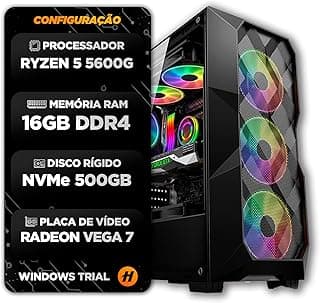 PC GAMER RYZEN 5 5600GT, 16GB DDR4 3200MHZ, SSD M.2 NVME 500GB, VEGA 7, FONTE 500W