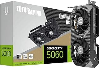 ZOTAC Placa gráfica para jogos GeForce RTX 5060 Twin Edge OC DLSS 4 8GB GDDR7 128-bit 28 Gbps PCIE 5.0, placa compacta SFF-Ready, ZT-B50600H-10A