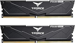 TEAMGROUP T-Force Vulcan DDR5 32GB (2x16GB) 6000MHz (PC5-48000) CL38 Desktop Memory Module Ram (preto) para Chipset 600 700 Series XMP 3.0 Ready - FLBD532G6000HC38ADC01