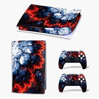 Decal Skin for Ps5 Digital, Whole Body Vinyl Sticker Cover for PlayStation 5 Console and Controller(PS5 Digital Edition, Magma)