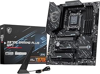 PLACA MAE (AMD) MSI X870E GAMING PLUS WIFI DDR5 AM5 | Placa-mãe AM5 com Wi-Fi 7, suporte DDR5, USB 4 e armazenamento M.2 para configurações de alto desempenho.